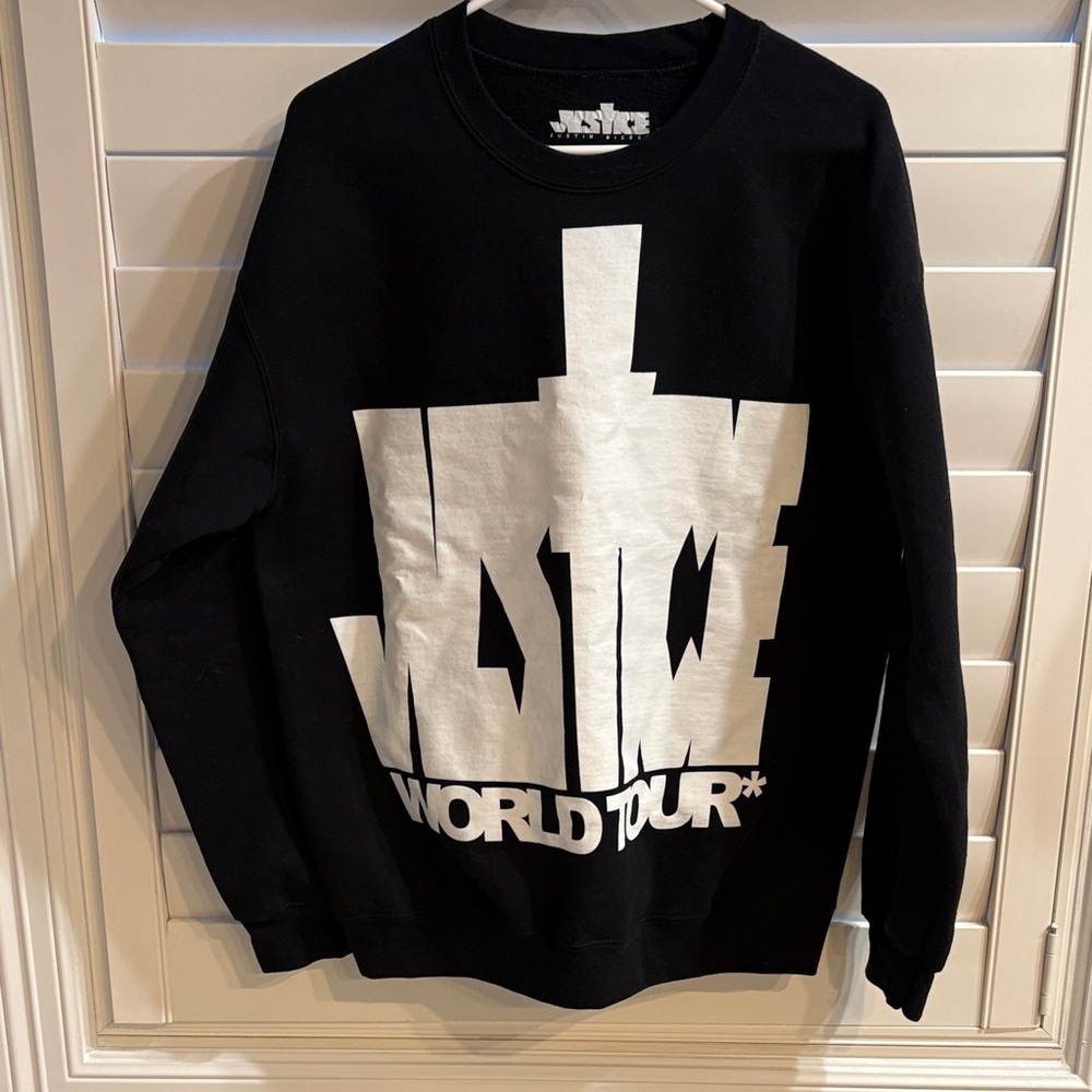 Justin Bieber Black Sweatshirt with White Graphic